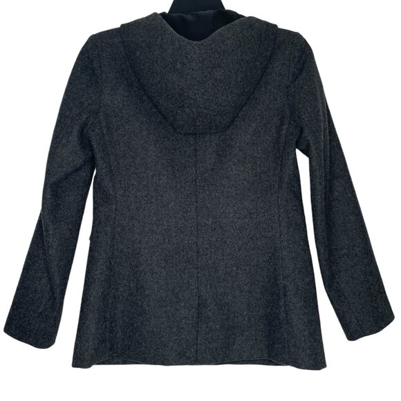 Express Womens Wool Blend Coat Size 7 / 8 (Medium) Hooded Pockets Lined Gray - Picture 3 of 7